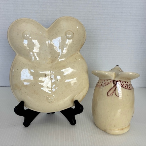 Vintage N.S. Gustin Mouse Parmesan Cheese Shaker & Cheese Plate - Picture 2 of 10